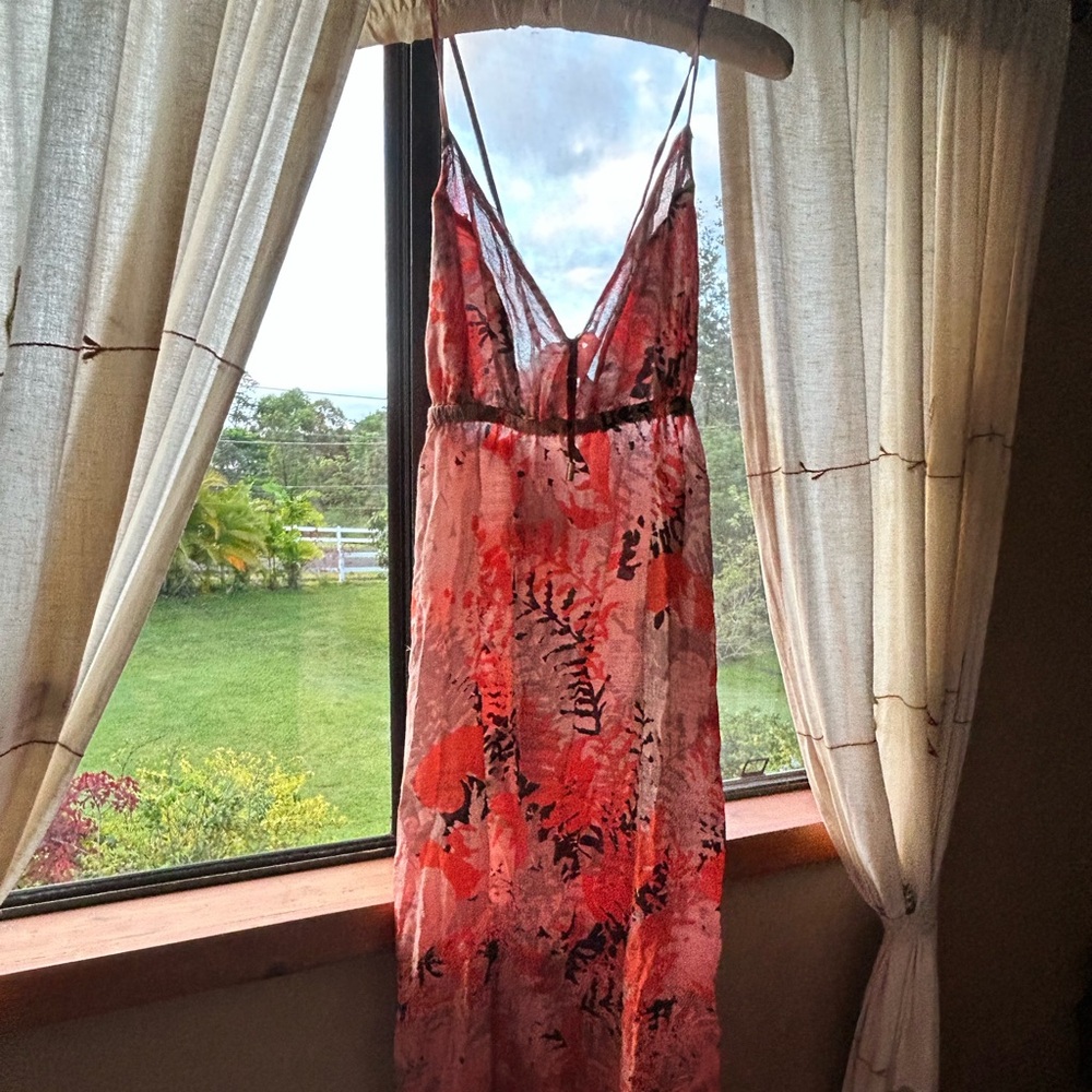Gypsy orange floral summer dress